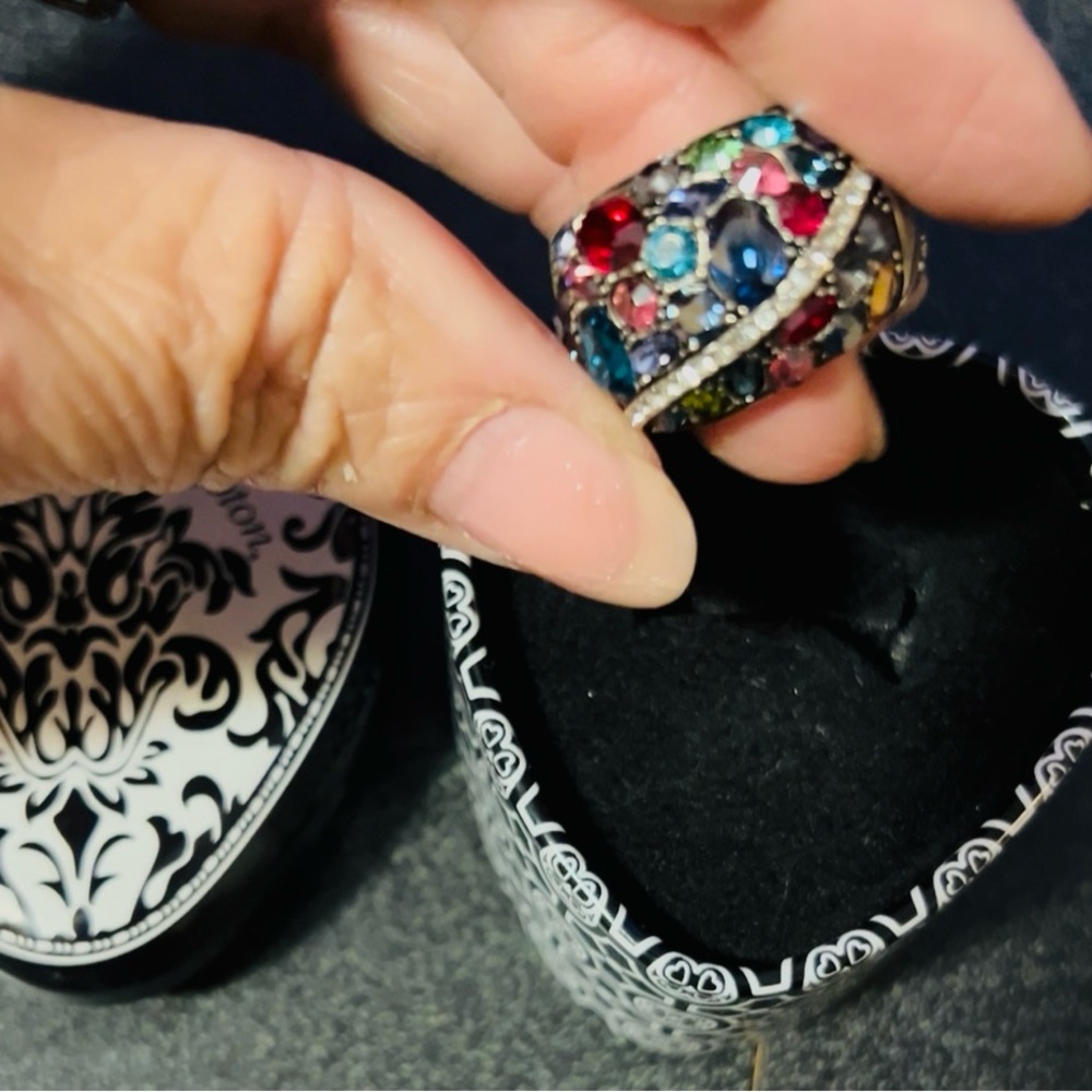 Brighton ‘Trust Your Journey’ Silver Ring with Multicolor Gemstones - Picture 3 of 3